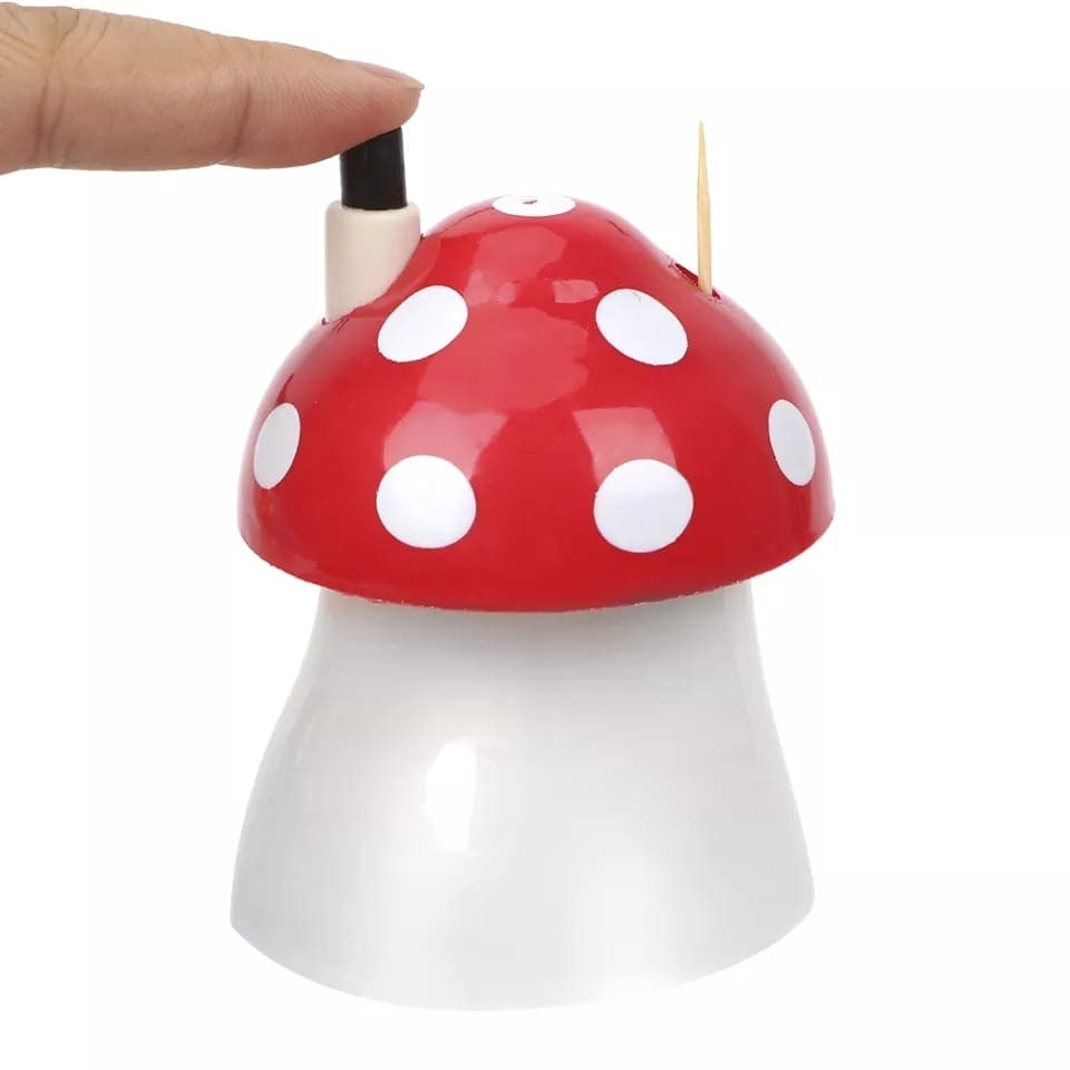 Creative Press Type Mushroom Toothpick Box, Pocket Small Toothpick Box, Mushroom Shape Toothpick Storage Container, Automatic Toothpick Holder Dispenser Creative Press Type Mushroom Toothpick Box, Pocket Small Toothpick Box, Mushroom Shape Toothpick Storage Container, Automatic Toothpick Holder Dispenser